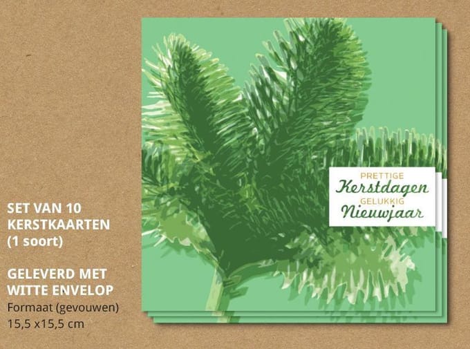 Kerstkaarten Kersttakken - 10 stuks - met enveloppen