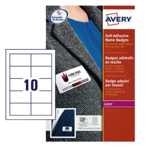 Naambadge etiket avery l4787-20 80x50mm blauw Kader 200 etiketten