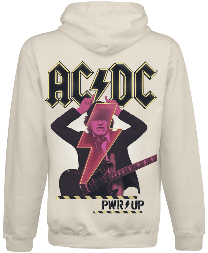 AC/DC Trui met capuchon - PWRUP Angus Devil - M tot 3XL - voor Mannen - beige