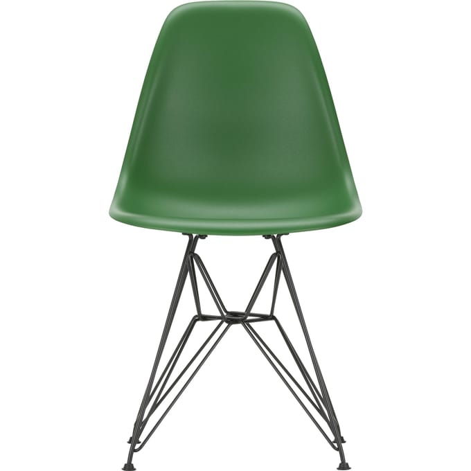 Vitra DSR Eames Plastic Side Chair - smaragd RE - basic dark gepoedercoat