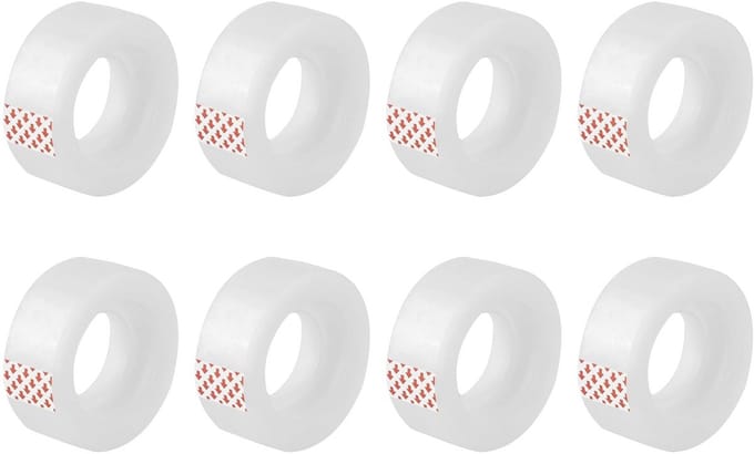 Transparant Kantoortape - 8 Stuks - 19 mm x 33 m - Sterke Hechting