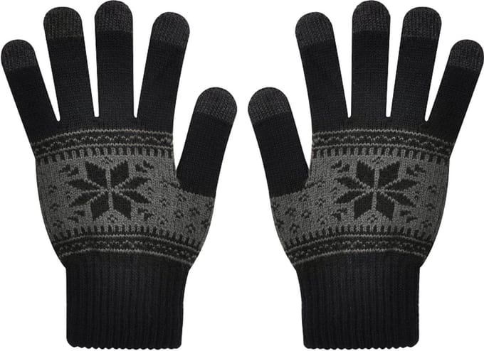 Universele touchscreen handschoenen met 5 vingertoppen, zwart-grijs S