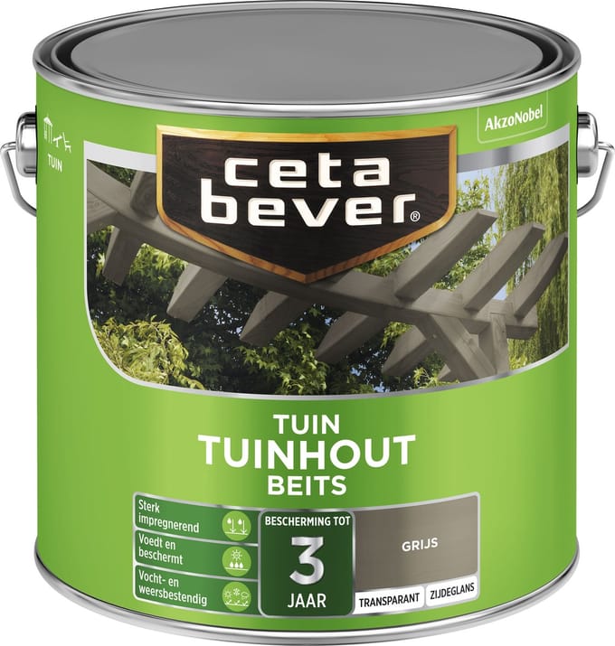 Cetabever - Tuinbeits Tuinhout Transparant - Grijs - 2,5 L