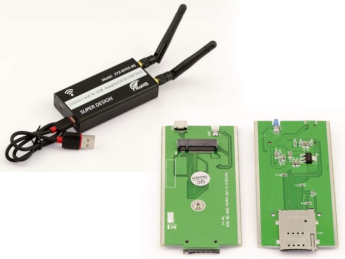 USB Adapter voor M.2 WWAN LTE Kaart met SIM-kaartsleuf 3G 4G Compatibel