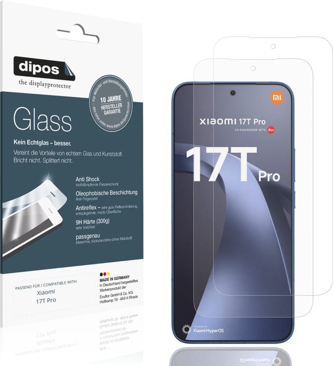 dipos – 2x Matte Pantserfolie geschikt voor Xiaomi 17T Pro | 9H Screenprotector