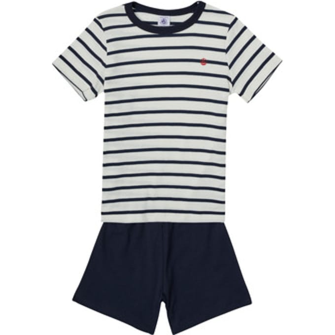 Petit Bateau Katoenen marini�re-pyjama voor jongens Jongens Pyjamaset - Wit