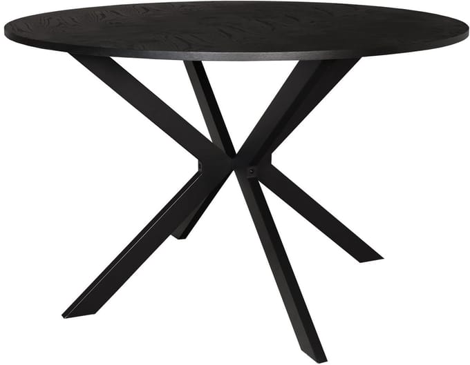 Eettafel rond visgraat Ozzy zwart 120cm ronde tafel MDF eetkamertafel