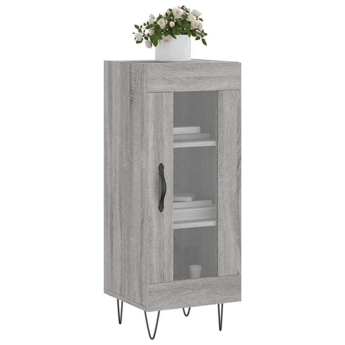 vidaXL - Dressoir - 34,5x34x90 - cm - bewerkt - hout - grijs - sonoma - eikenkleurig