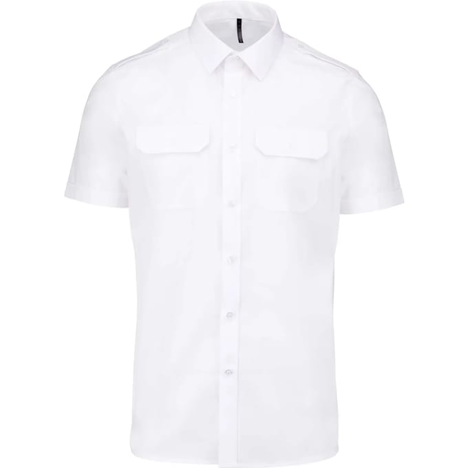 Kariban Herenpilootoverhemd korte mouwen K503 - White - XL