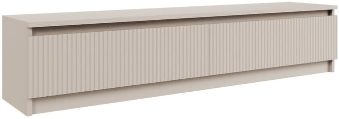 Selsey Sandia – TV-meubel met 2 deuren en geribbelde front, cashmeregrijs, 139 cm
