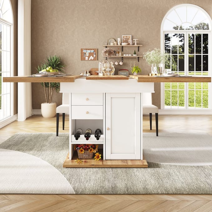 MODFU Uitschuifbare Eettafel - Met Opbergruimte En Lade - Modern - MDF - 110-140 x 80 x 75 cm