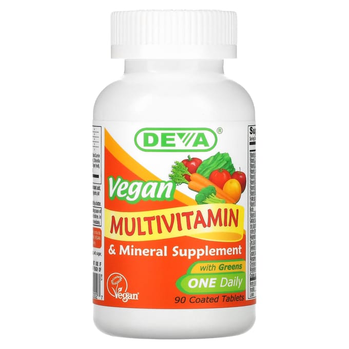Deva, Complément Multivitaminé et Minéral Végétalien, 1 Comprimé par Jour, 90 Comprimés Enrobés