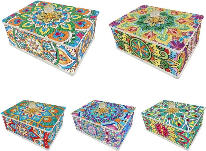 Diamond Art Box - Sieraden Organizer - Hobby Creatie - 5D DIY Project - 20x15x8 cm - Multicolor