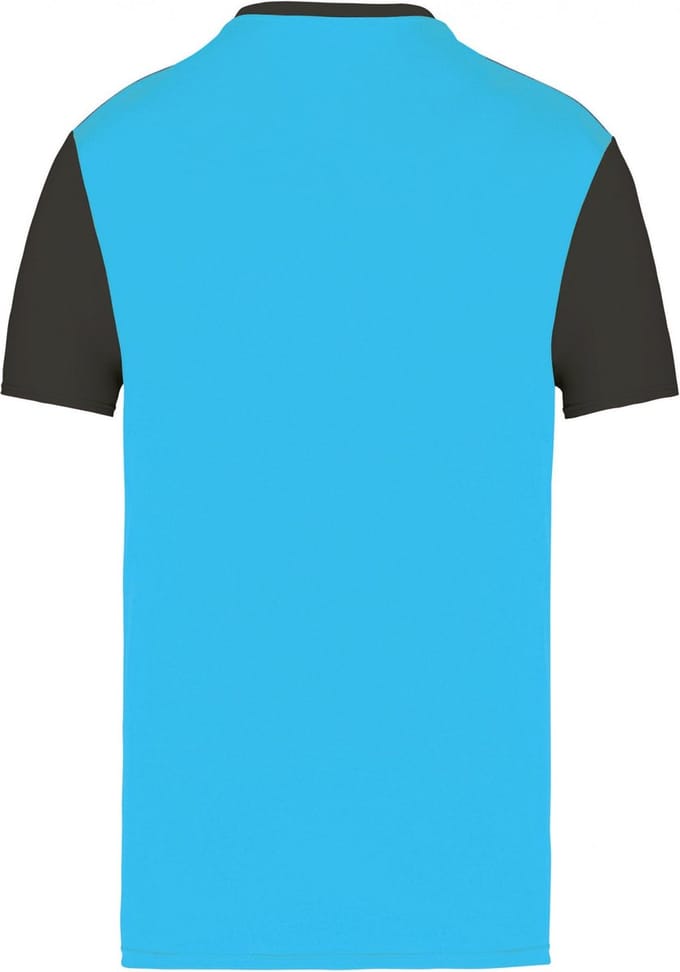 Tweekleurig herenshirt jersey met korte mouwen 'Proact' Turquoise/Dark Grey - S