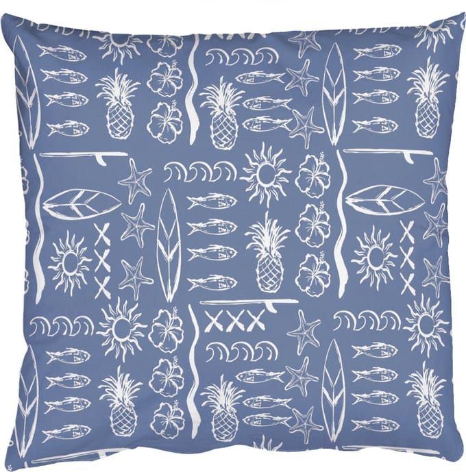 Sierkussens - Kussentjes Woonkamer - 50x50 cm - Kust - Zee - Blauw - Wit