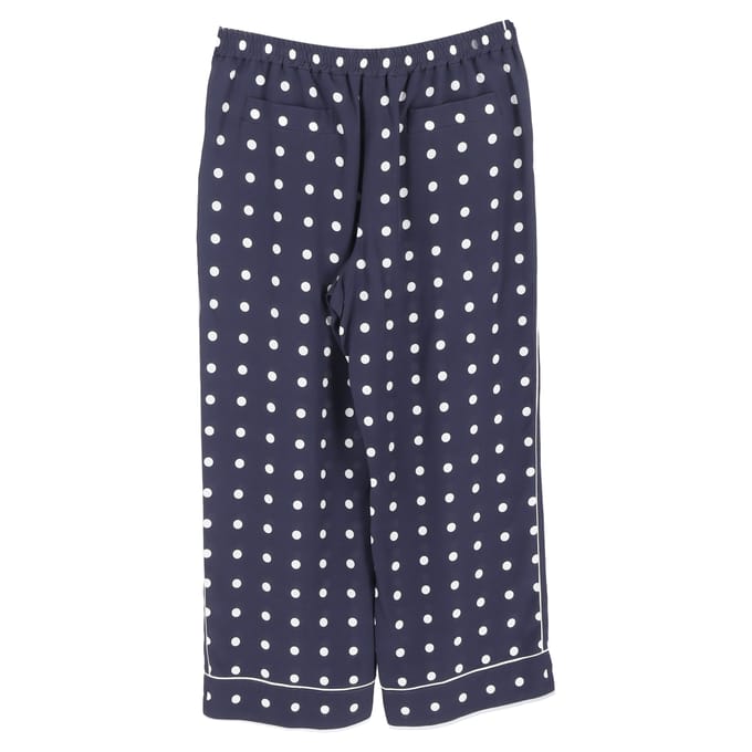Valentino Garavani cropped pyjamabroek met stippen in marineblauwe zijde
