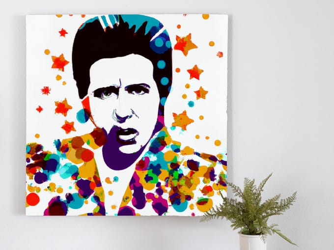 Exploding rainbow elvis | Exploding Rainbow Elvis | Kunst - 30x30 centimeter op Dibond | Foto op Dibond