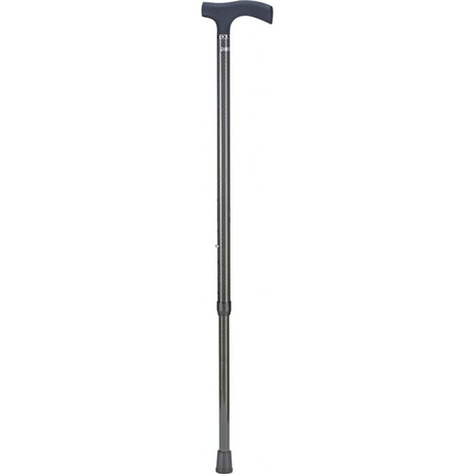 Wandelstok Able2 carbon soft recht handvat zwart