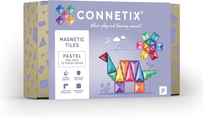CONNETIX - Magnetisch Tegels - Pastel Miniverpakking - 32 Stuks - Magnetisch Speelgoed
