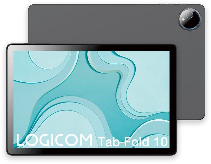 Logicom - Tablet Fold 10 - 128GB - 10 Inch - 6GB RAM - Octa Core - Wifi - Android 15 + Beschermhoes - Grijs