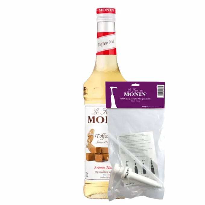 Monin Siroop Toffee Nut (70 cl) + Pompje (10ml)
