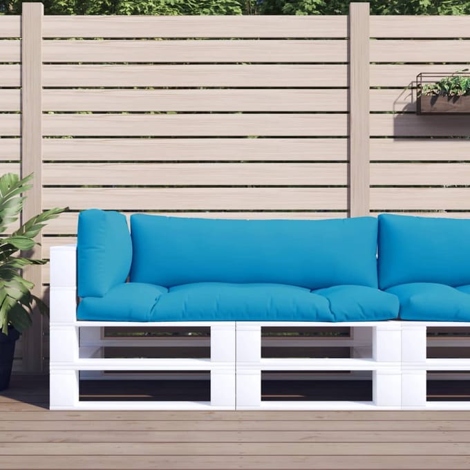 vidaXL - Palletkussens - 3 - st - stof - lichtblauw