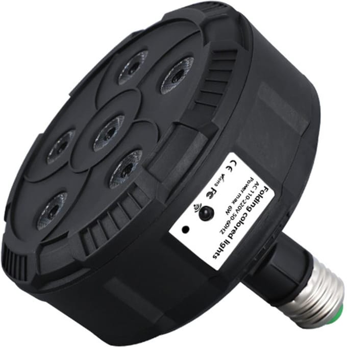 5LED's Mini Par Light RGBW-podiumverlichting met afstandsbediening E27 lamphouder Spraakgestuurde KTV-balk zwart