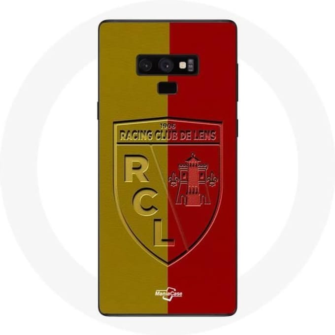 Samsung Galaxy Note 9 hoesje rcl lens Logo gele en rode achtergrond