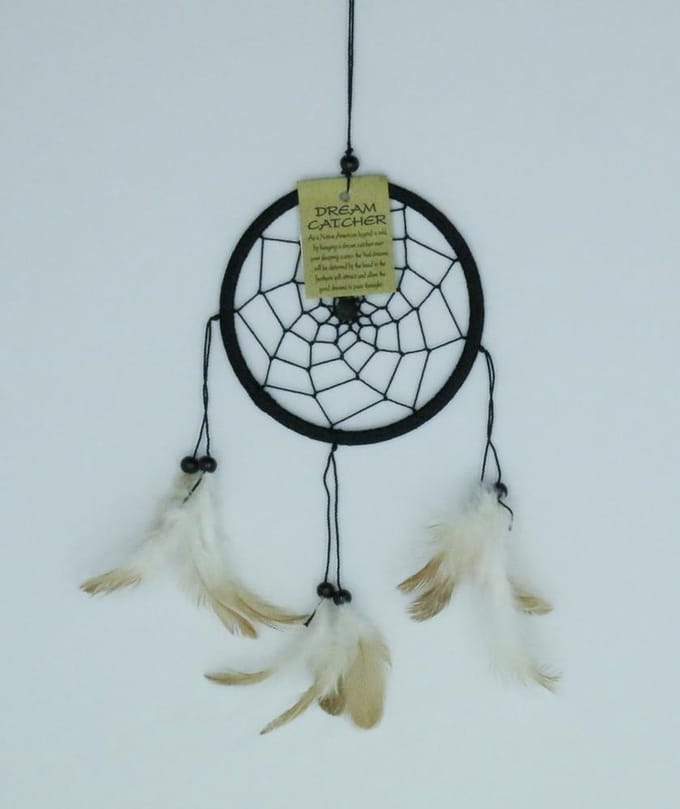 Dromenvanger / Dreamcatcher Ø12cm zonder kleintjes  - zwart