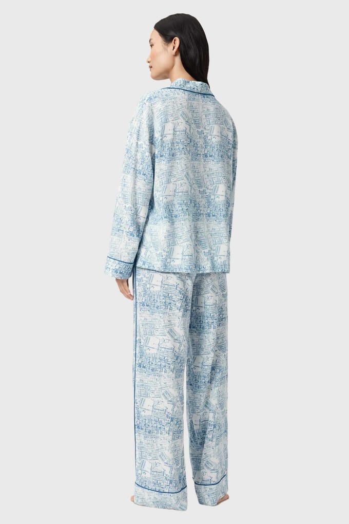 AllSaints Maude Pj Set Map Blue Taglia: M | Pigiameria Outlet | Donna | Blu