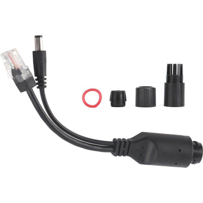 24V waterdichte IP-camera Power over Ethernet-adapter POE-kabelsplitter-injector Zwart
