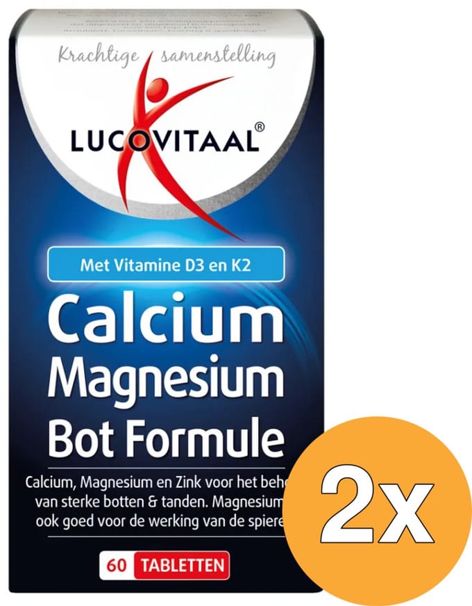 2x Lucovitaal Calcium Magnesium Bot Formule (60 tabletten)