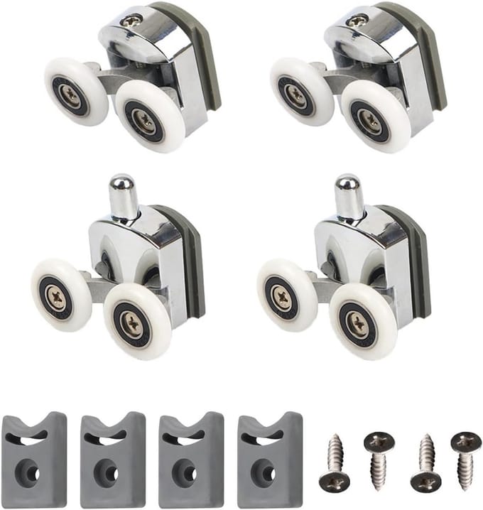 4 Stuks Verstelbare Douchedeur Rollers voor Glazen Douchecabines (25mm)