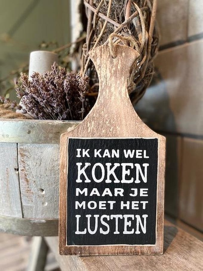 Tekstplank Ik kan wel koken - 30x15 cm - keuken  - cadeau  - vriendschap