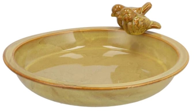 Daan kromhout Bird bowl - large - vogelbad - okergeel - voederschaal voor tuinvogels