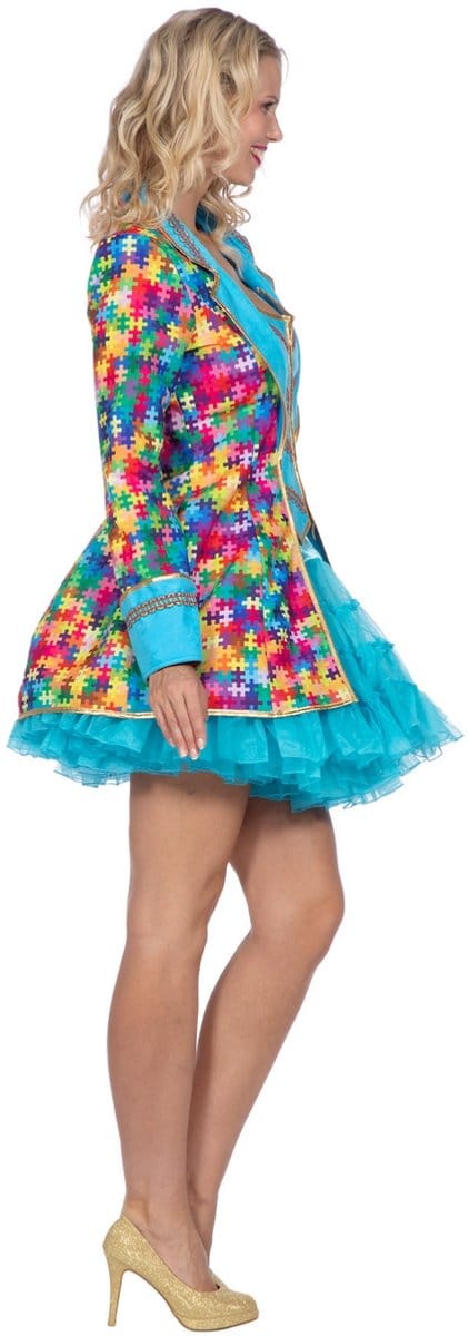 Carnavalsjas Puzzelstukjes Dame Multicolour - Maat 38