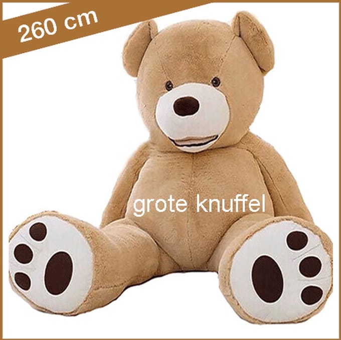 Knuffelbeer - Grote Teddybeer - Zacht & Knuffelbaar - Lichtbruin