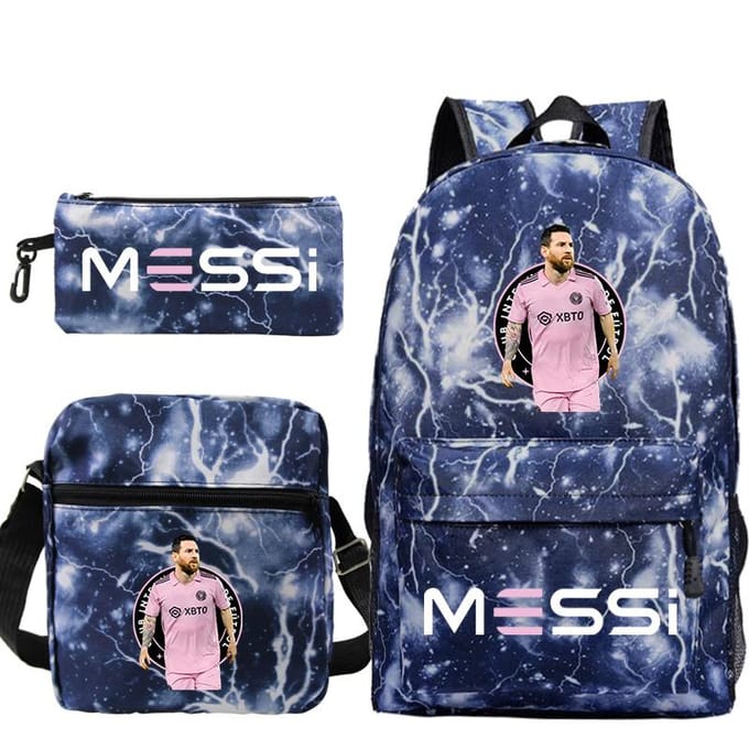 Voetballer Perifere Bedrukking Basisschool en Middelbare School Schooltas Drie Delen Kinderrugzak three-piece set