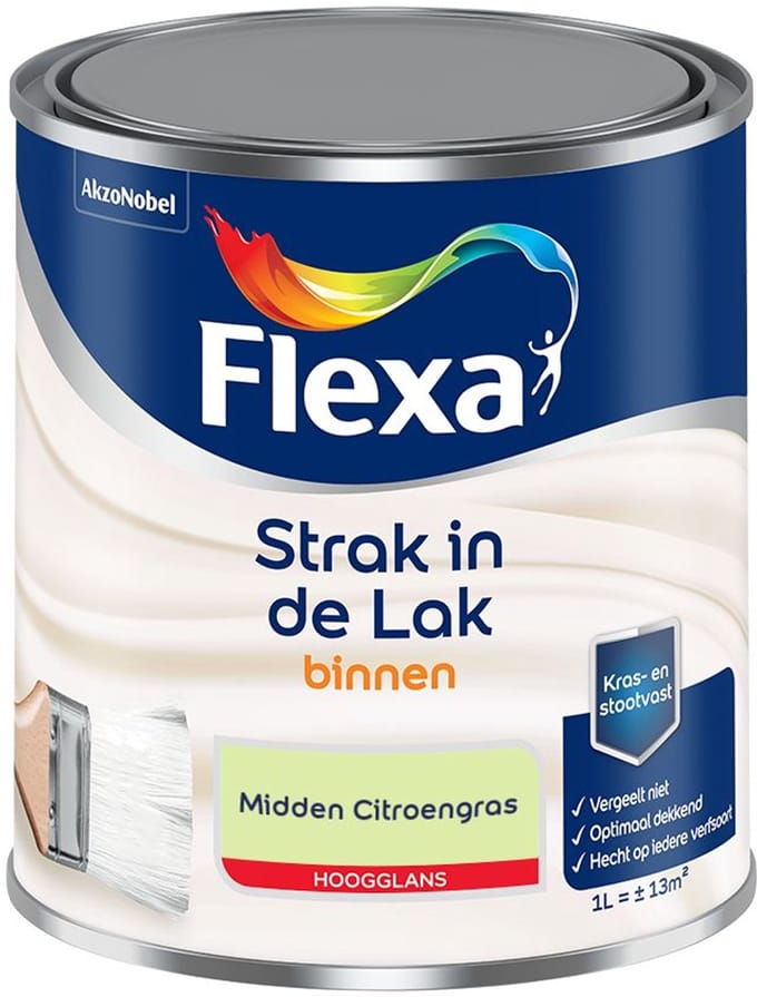 Flexa - Strak In De Lak Binnenlak Hoogglans - Midden Citroengras - Mengverf - 1 L