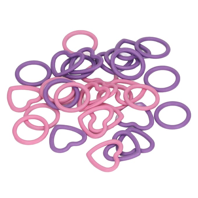 32 Stuks Roze Paars Huishouden Rond Hart Type Breisteekmarkeerders Set Robuuste Haaksteekmarkeerder pink