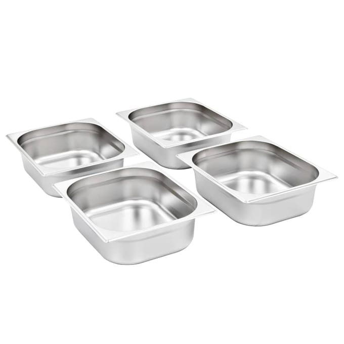 vidaXL - Gastronormbakken - 4 - st - GN - 1/2 - 100 - mm - roestvrij - staal