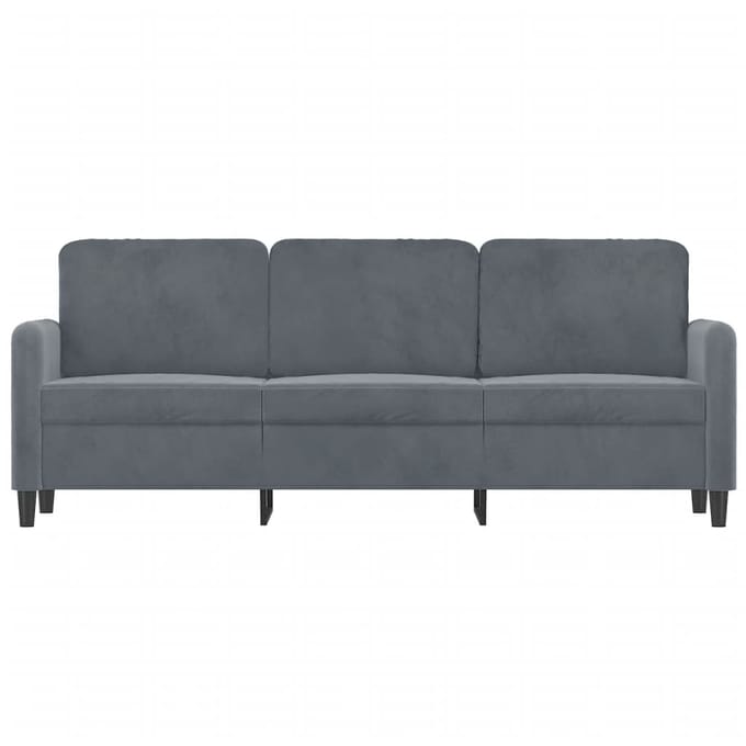 Vidaxl Bank 3-zits, Donkergrijs, 180 Cm, Bekleed met Fluweel