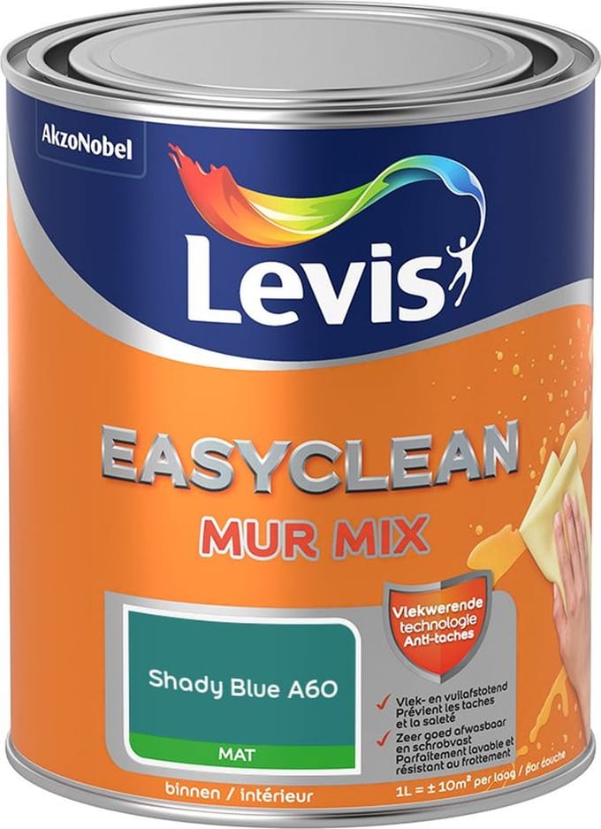 Levis - Easyclean Mur Mat Mix - Shady Blue A60 - Mengverf - 1 L