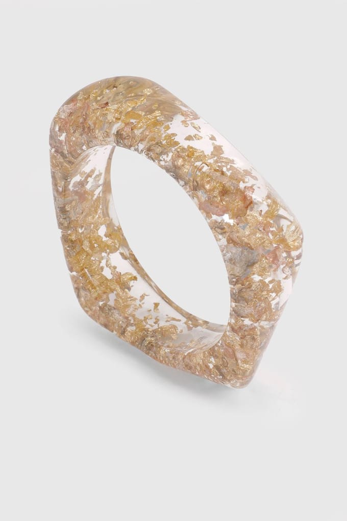 boohoo Dames Gouden Glitter Hars Armband