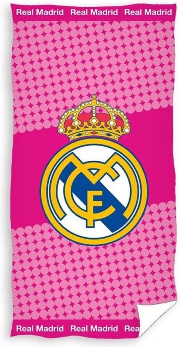 Strandlaken Real Madrid logo - 70 x 140 cm Roze