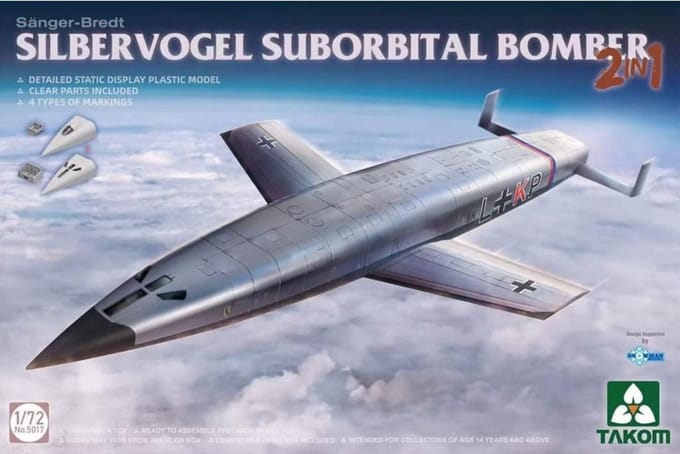 Takom Modelbouwpakket Militaire voertuigen - 5017 Saenger-Bredt Silbervogel Suborbital Bomber Plastic - 1:72 - Modelbouw
