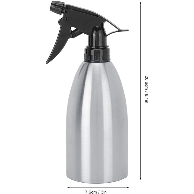 500ml Roestvrij Staal Tuinieren Keuken Watergeven Sproeifles Verstelbaar Mondstuk Kan gray