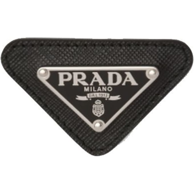 Prada Saffiano Driehoek Logo Lederen Rand Broche Unisex Accessoires 2IS061-QHH-F0002 Basic Packaging-Box Not Included,F,Black black
