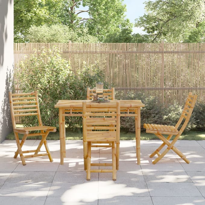 vidaXL - Opklapbare - stoelen, - 4 - stuks, - 43x54x88 - cm, - bamboe