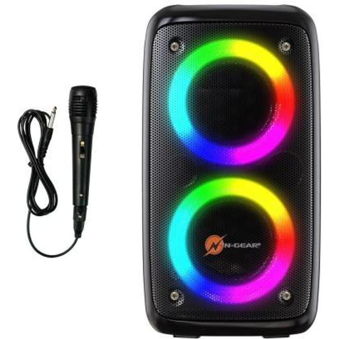 N-GEAR LGP 23M - Draadloze Bluetooth Party Speaker - Karaoke Set - 1 Microfoon - Discoverlichting